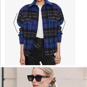 Anine Bing blue plaid jacket - small